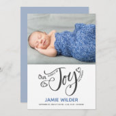 Bundle of Joy Foto Birth Baby Boy Blue Ankündigung (Vorne/Hinten)