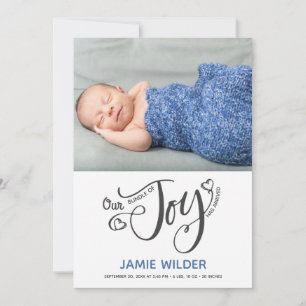 Bundle of Joy Foto Birth Baby Boy Blue Ankündigung
