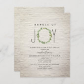 Bundle of Joy Greenery Wreath Brick Baby Shower Einladung (Vorne/Hinten)