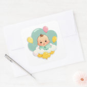 Bundle of Joy on the Way!" (Everyday, Gender-Neutr Quadratischer Aufkleber (Umschlag)