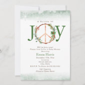 Bundle of Joy Peace Boho Weihnachtsdusche Einladung (Vorderseite)