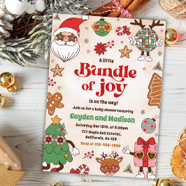 Bundle of Joy Retro Weihnachtsdusche Einladung