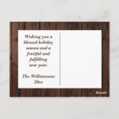 Bundle of Joy Rustic Wood New Baby Weihnachts-Foto Postkarte (Rückseite)