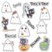 Bundle Spooky Ghost Black Cat Halloween Aufkleber (Vorderseite)