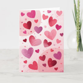 Bundles of Hearts Valentine's Day Blank FoldedCard Karte