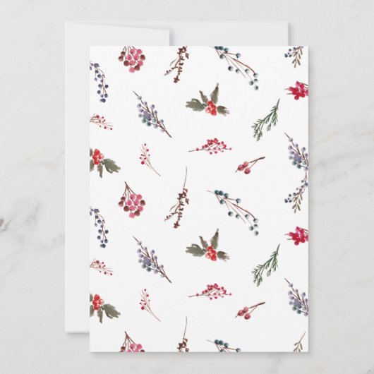 Bundles of Joy, Berries & Holly Twins Baby Shower Einladung (Rückseite)