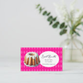 Bundt Cake Bakery in Hot Pink Visitenkarte (Stehend Vorderseite)