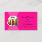 Bundt Cake Bakery in Hot Pink Visitenkarte (Rückseite)