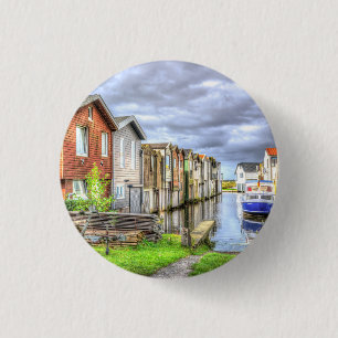 Bungalow Hafen Landschaft des Scenary Boat Button