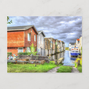 Bungalow Hafen Landschaft des Scenary Boat Feiertagspostkarte