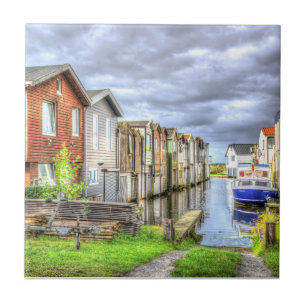 Bungalow Hafen Landschaft des Scenary Boat Fliese