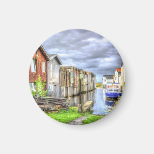 Bungalow Hafen Landschaft des Scenary Boat Magnet