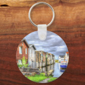 Bungalow Hafen Landschaft des Scenary Boat Schlüsselanhänger (Vorderseite)