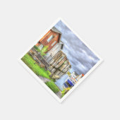 Bungalow Hafen Landschaft des Scenary Boat Serviette (Ecke)