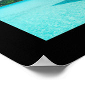 Bungalow mit Überwasser, Bora Bora Textposter druc Poster (Ecke)