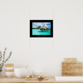 Bungalow mit Überwasser, Bora Bora Textposter druc Poster (Küche)