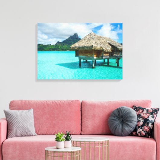 Bungalow mit Überwasser, Leinwand von Bora Bora (Insitu (Wohnzimmer))