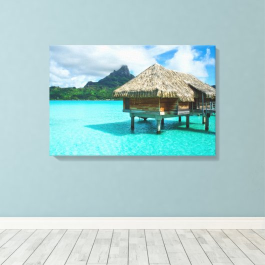 Bungalow mit Überwasser, Leinwand von Bora Bora (Insitu (Holzboden))