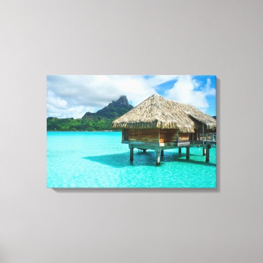 Bungalow mit Überwasser, Leinwand von Bora Bora (Vorderseite)