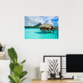 Bungalow mit Überwasser, Plakatdruck von Bora Bora Poster (Heimbüro)