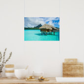 Bungalow mit Überwasser, Plakatdruck von Bora Bora Poster (Küche)