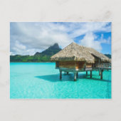 Bungalow über Wasser, Postkarte von Bora Bora (Vorderseite)