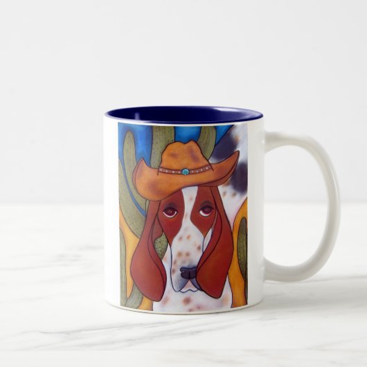 Bungalowart.com-Wüsten-Jagdhund Zwei-Ton Tasse (Rechts)