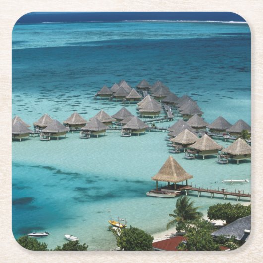 Bungalows des Beachcomber Hotels Rechteckiger Pappuntersetzer (Vorderseite)