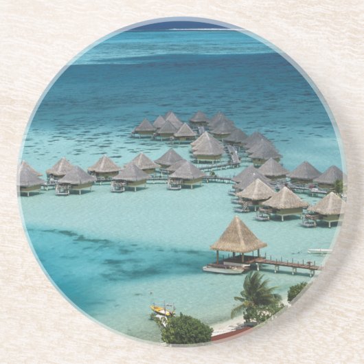Bungalows des Beachcomber Hotels Sandstein Untersetzer (Vorne)