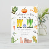 Bungalows Garden Boy Baby Einladung (Stehend Vorderseite)