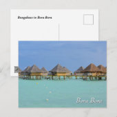 Bungalows in Bora Bora Postkarte (Vorne/Hinten)