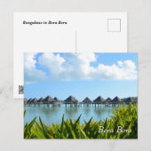 Bungalows in Bora Bora Postkarte (Vorne/Hinten)