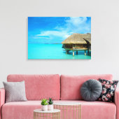 Bungalows mit Blick auf Bora Bora Leinwanddruck (Insitu (Wohnzimmer))