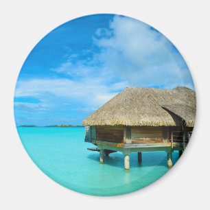 Bungalows mit Blick auf Bora Bora Magnet