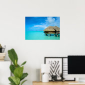 Bungalows mit Blick auf Bora Bora Poster (Heimbüro)