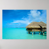 Bungalows mit Blick auf Bora Bora Poster (Vorne)
