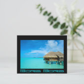 Bungalows mit Blick auf Bora Bora Postkarte (Stehend Vorderseite)