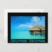 Bungalows mit Blick auf Bora Bora Postkarte (Vorne/Hinten)