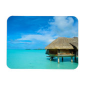 Bungalows mit Blick auf Bora Bora, rechteckiger Ge Magnet (Horizontal)
