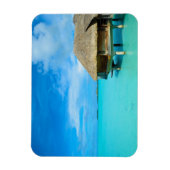 Bungalows mit Blick auf Bora Bora, rechteckiger Ge Magnet (Vertikal)