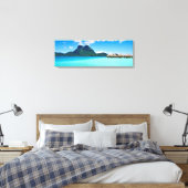 Bungalows über Wasser in Bora Bora Leinwanddruck (Insitu (Schlafzimmer))