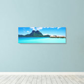 Bungalows über Wasser in Bora Bora Leinwanddruck (Insitu (Holzboden))
