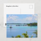 Bungalows und Schiff in Bora Bora Postkarte (Vorne/Hinten)
