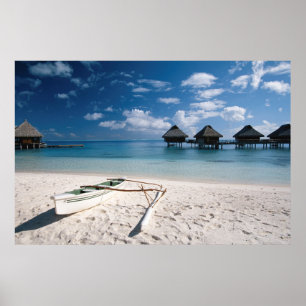 Bungalows vom Strand Motu Toopua Poster