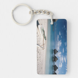 Bungalows vom Strand Motu Toopua Schlüsselanhänger