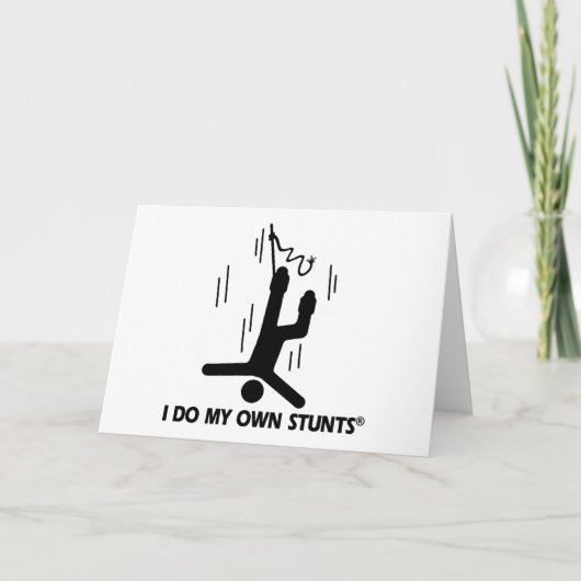 Bungee Jumping My Own Stunts Feiertagskarte (Vorderseite)