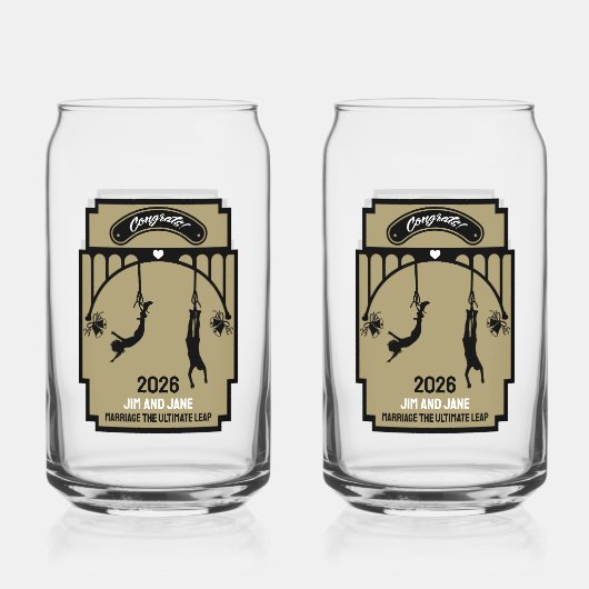 Bungee Jumping Wedding Gift Dosenglas (Vorderseite)