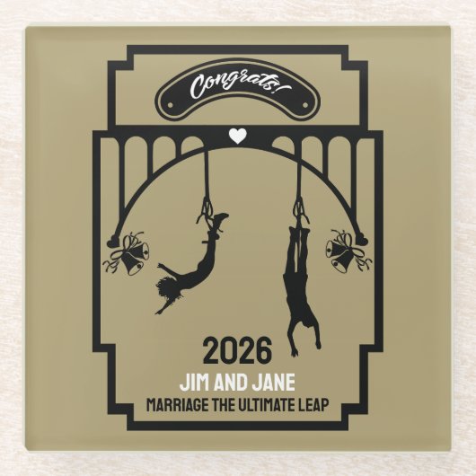 Bungee Jumping Wedding Gift Glasuntersetzer (Vorderseite)