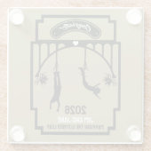 Bungee Jumping Wedding Gift Glasuntersetzer (Rückseite)