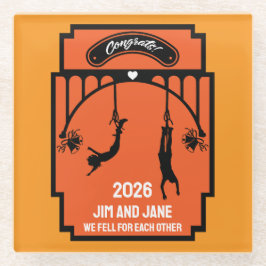 Bungee Jumping Wedding Gift Glasuntersetzer